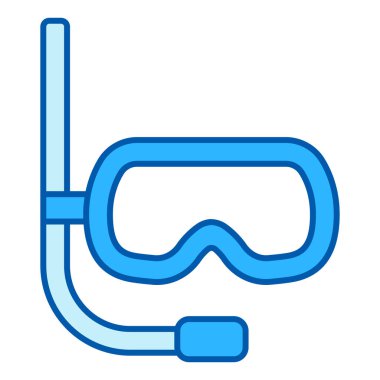 Diving mask and breathing snorkel - icon, illustration on white background, similar style