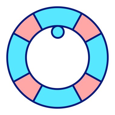 Lifebuoy - icon, illustration on white background, color style