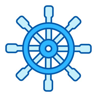 Steering wheel of a ship  - icon, illustration on white background, similar style