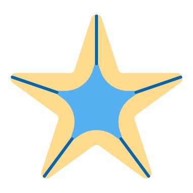 Sea star living at the bottom  - icon, illustration on white background, flat color style