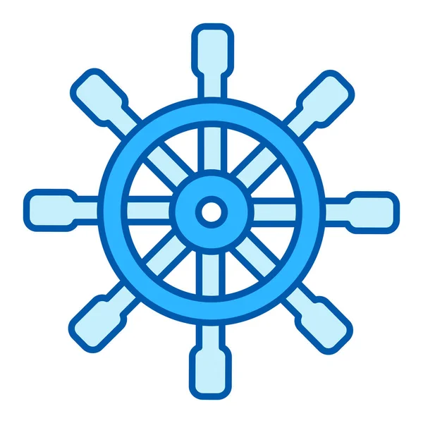 Steering Wheel Ship Icon Illustration White Background Similar Style — Stockfoto
