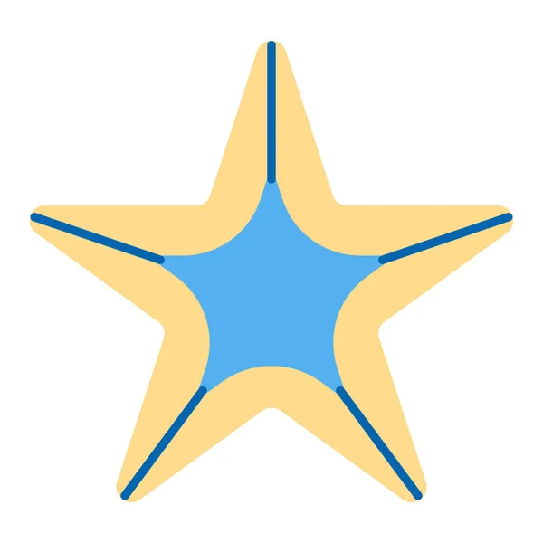 Sea Star Living Bottom Icon Illustration White Background Flat Color — Stockfoto