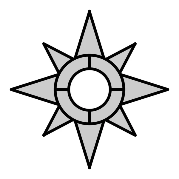 Arrows Compass Pointer Compass Icon Illustration White Background Grey Style — ストック写真