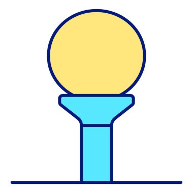 Golf ball on stand before hitting - icon, illustration on white background, color style
