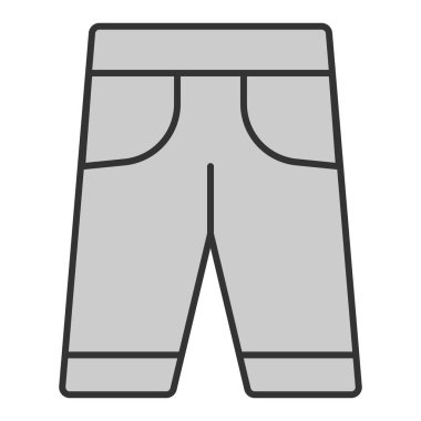 Golf player shorts - icon, illustration on white background, grey style