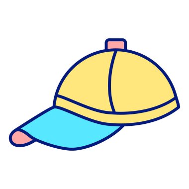 Golf player cap - icon, illustration on white background, color style