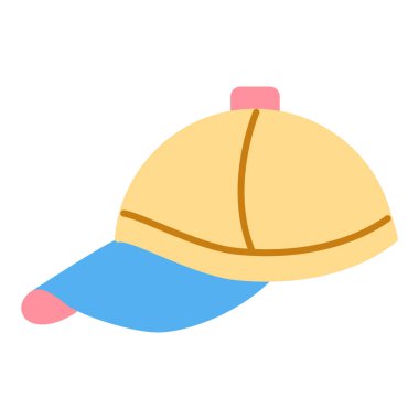 Golf player cap - icon, illustration on white background, flat color style