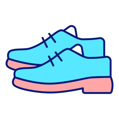 Golf player shoes - icon, illustration on white background, color style