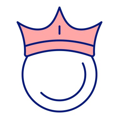 Crown on golf ball - icon, illustration on white background, color style