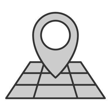 Golf course location on map - icon, illustration on white background, grey style