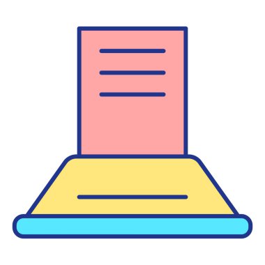 Kitchen hood over the stove to remove fumes  - icon, illustration on white background, color style