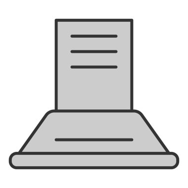 Kitchen hood over the stove to remove fumes  - icon, illustration on white background, grey style