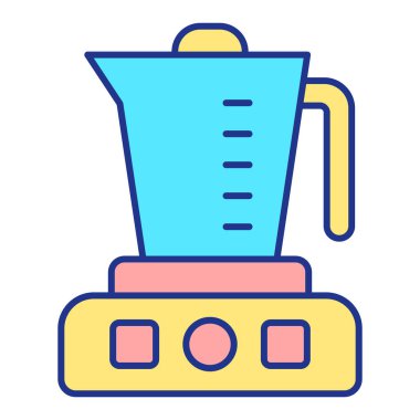 Electric coffee maker on a stand  - icon, illustration on white background, color style