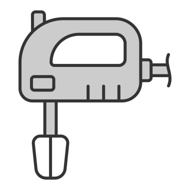 Electric hand mixer  - icon, illustration on white background, grey style