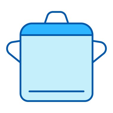 Saucepan with lid for cooking  - icon, illustration on white background, similar style