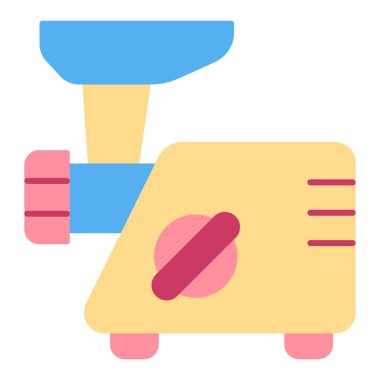 Electric meat grinder  - icon, illustration on white background, flat color style