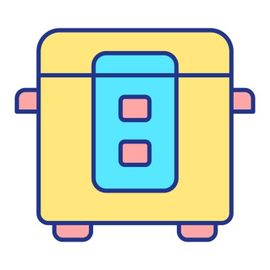 Electric multicooker for cooking  - icon, illustration on white background, color style