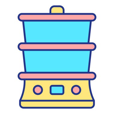 Electric steamer, dryer  - icon, illustration on white background, color style
