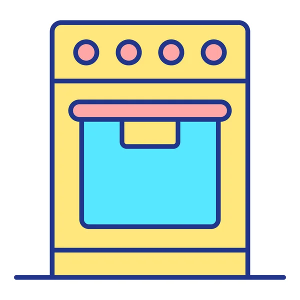 Electric, gas stove with oven  - icon, illustration on white background, color style