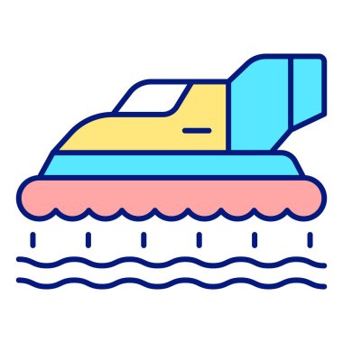 All-terrain vehicle on an air cushion - icon, illustration on white background, color style