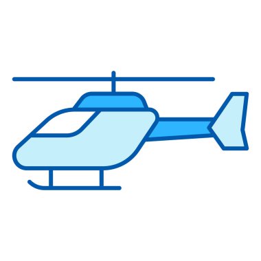 Light-engine pleasure helicopter on skis - icon, illustration on white background, similar style