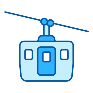Tram on cable car - icon, illustration on white background, similar style