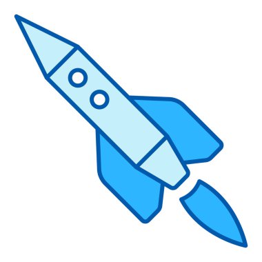 Passenger rocket in flight - icon, illustration on white background, similar style