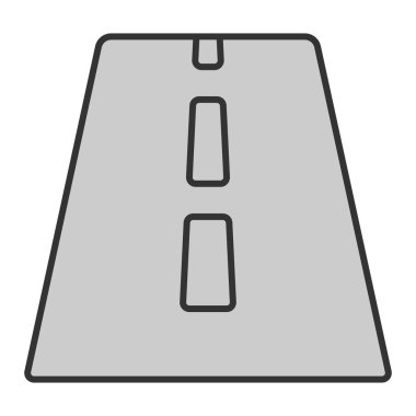 Road section - icon, illustration on white background, grey style