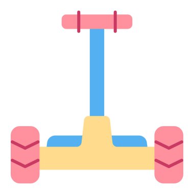 Gyroscooter with handle - icon, illustration on white background, flat color style