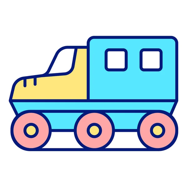 All-terrain vehicle on caterpillar tracks - icon, illustration on white background, color style