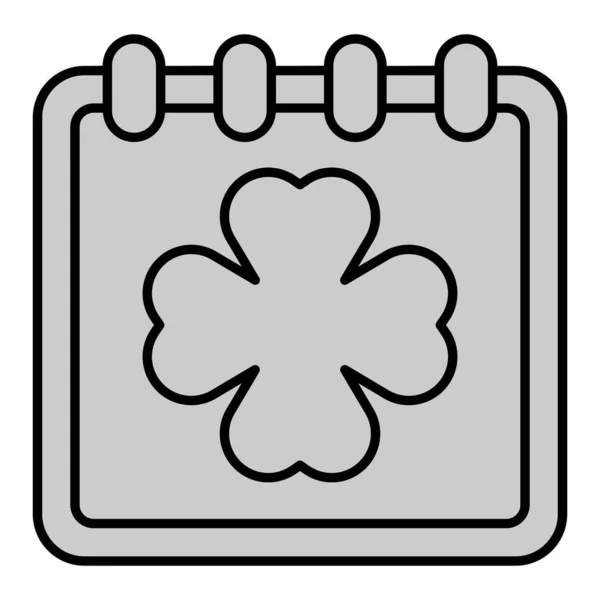 Kleeblatt Auf Dem Kalender Symbol Abbildung Auf Weißem Hintergrund Grauer — Stockfoto
