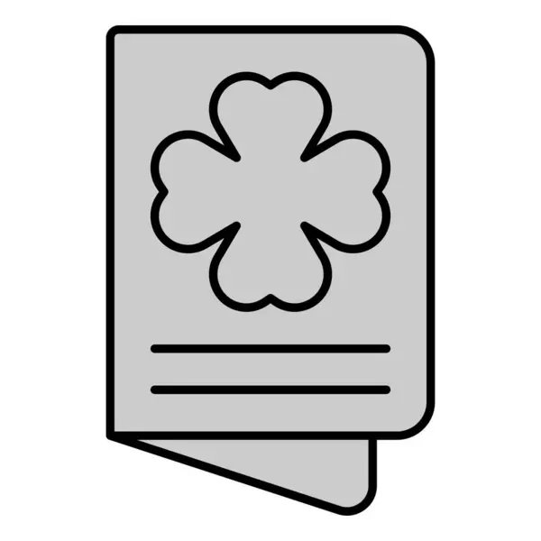 Κάρτα Τριφύλλι Στην Πρώτη Σελίδα Εικόνα Απεικόνιση Λευκό Φόντο Γκρι — Φωτογραφία Αρχείου