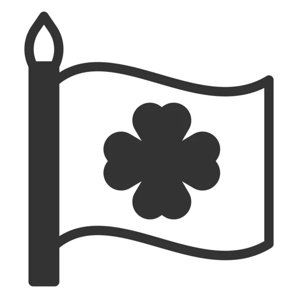 Clover List Národní Vlajce Ikona Ilustrace Bílém Pozadí Styl Glyfu — Stock fotografie