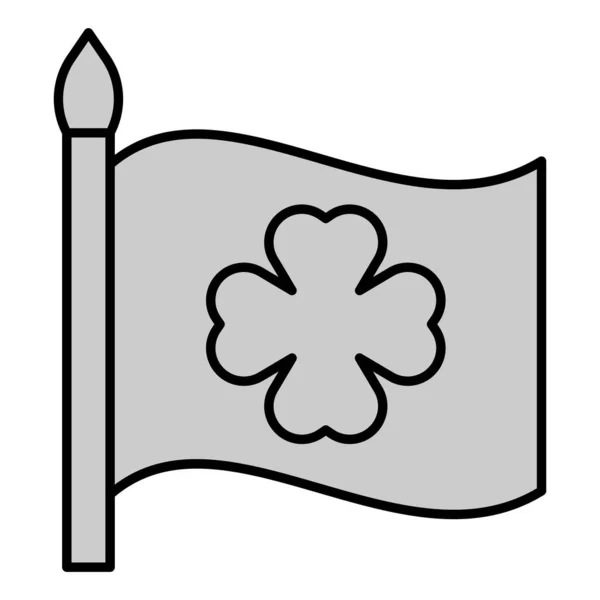 Lóhere Levél Nemzeti Zászlón Ikon Illusztráció Fehér Alapon Szürke Stílus — Stock Fotó