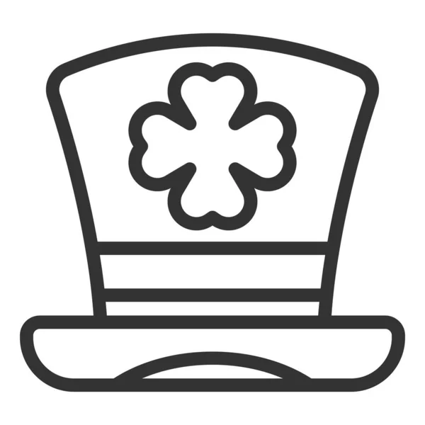 顶帽和三叶草叶图标 白色背景图解 轮廓风格 — 图库照片