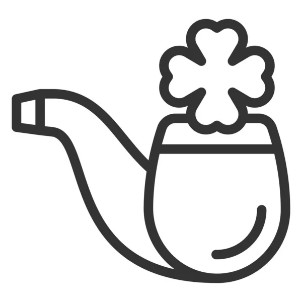Pfeife Mit Tabak Und Kleeblatt Symbol Abbildung Auf Weißem Hintergrund — Stockfoto