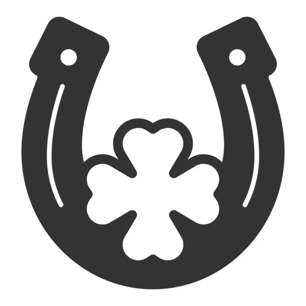 Hufeisen Für Glück Und Kleeblatt Symbol Illustration Auf Weißem Hintergrund — Stockfoto