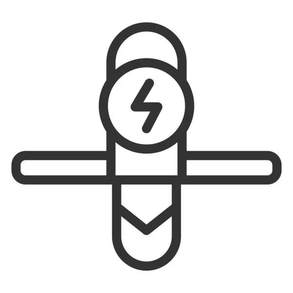 Моноколесный Вид Спереди Энергетический Знак Иконка Иллюстрация Белом Фоне Очертания — стоковое фото