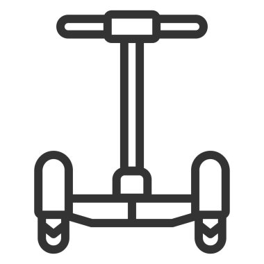 Saplı jiroskopçu, ön görünüm - simge, beyaz arkaplan üzerindeki illüstrasyon, dış hat biçimi