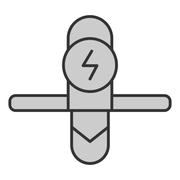 Einrad Frontansicht Und Energieschild Symbol Abbildung Auf Weißem Hintergrund Grauer — Stockfoto