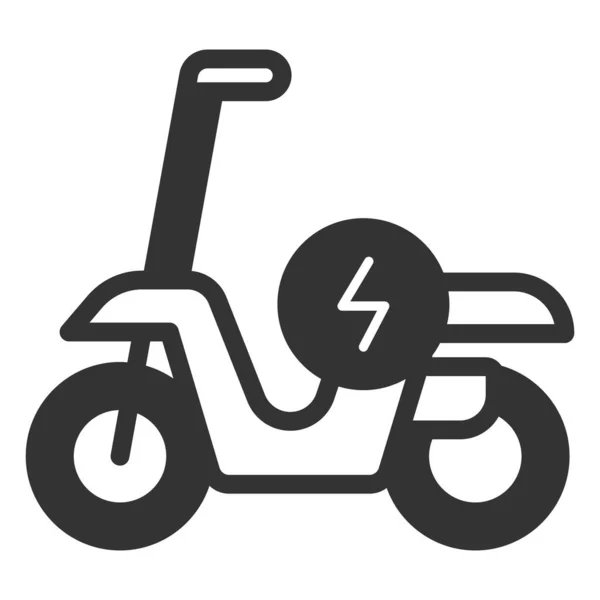 Elektrisk Moped Och Energiskylt Ikon Illustration Vit Bakgrund Glyf Stil — Stockfoto
