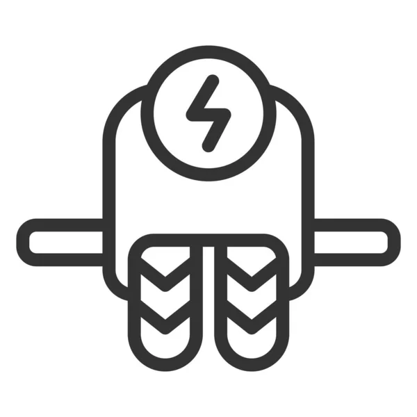 Dwukołowy Jednokołowy Znak Energii Ikona Ilustracja Białym Tle Zarys Stylu — Zdjęcie stockowe