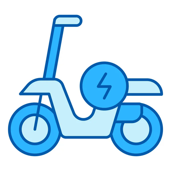 Elektro Moped Und Energieschild Symbol Abbildung Auf Weißem Hintergrund Farbstil — Stockfoto