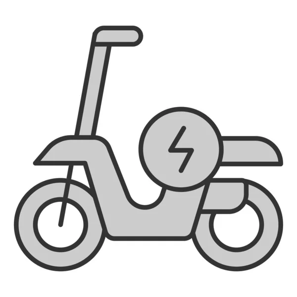 Elektrisk Moped Och Energiskylt Ikon Illustration Vit Bakgrund Grå Stil — Stockfoto