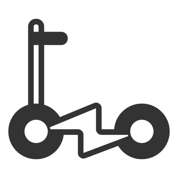 电动滑板车 能源标志而非框架图标 白色背景图解 格式化风格 — 图库照片