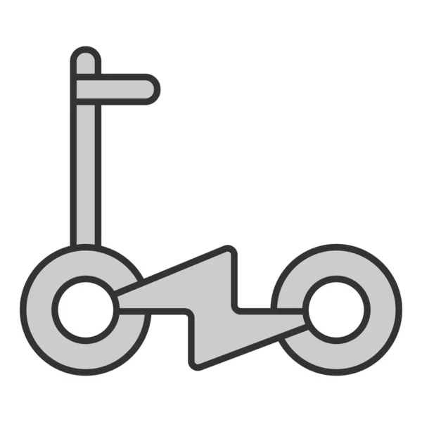 电动滑板车 能源标志而非框架图标 白色背景图解 灰色风格 — 图库照片