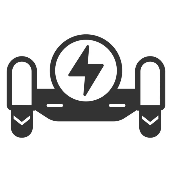 Gyroscooter Främre Och Energiskylt Ikon Illustration Vit Bakgrund Glyf Stil — Stockfoto