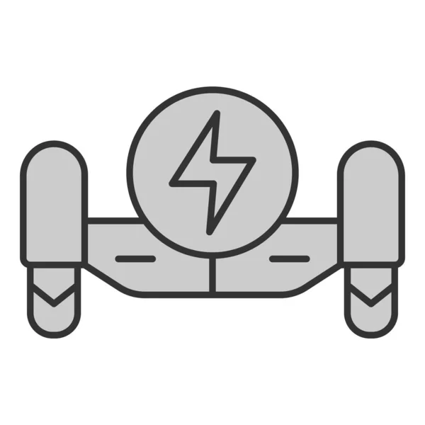 Gyroscooter Front View Energy Sign Icon Illustration White Background Grey — Stock Photo, Image
