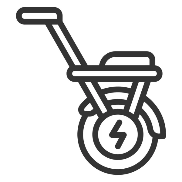 Monocycle Enhjuling Med Sits Ikon Illustration Vit Bakgrund Kontur Stil — Stockfoto