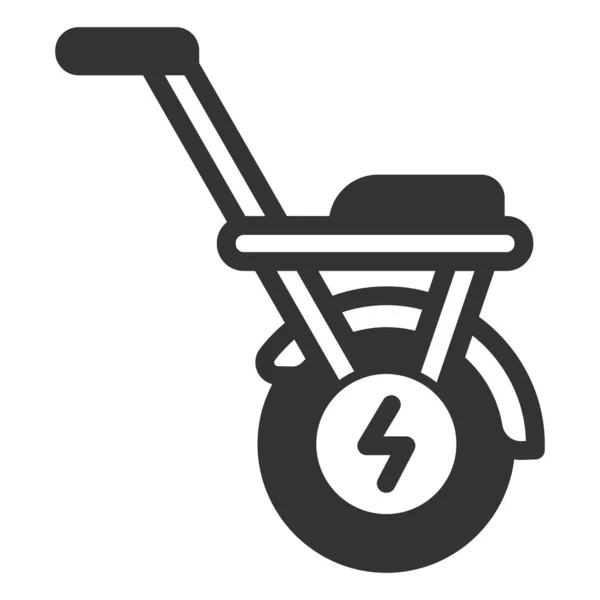 Monocycle Enhjuling Med Sits Ikon Illustration Vit Bakgrund Glyf Stil — Stockfoto